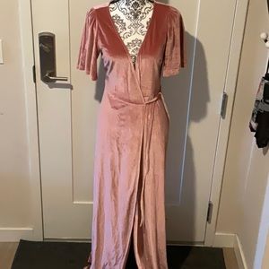 Pink velveteen dress